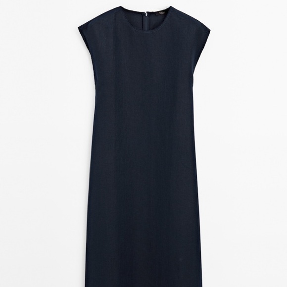 {Massimo Dutti} Denim-Effect Midi Dress - Picture 6 of 12